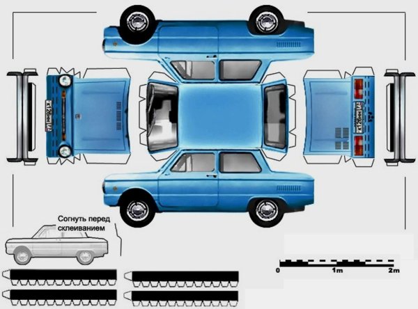 Развёртка ВАЗ 2107 из бумаги