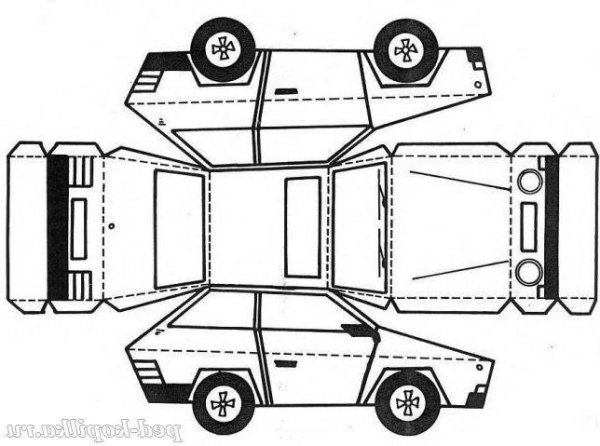 Макет развертка автомобиля