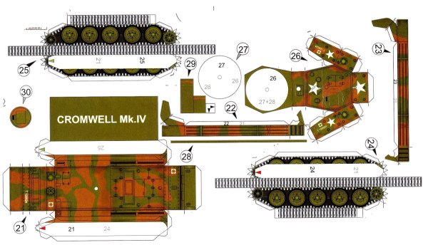 Схема модели танка т-34 из картона