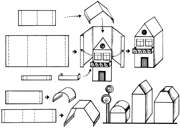 Поделка домик из бумаги