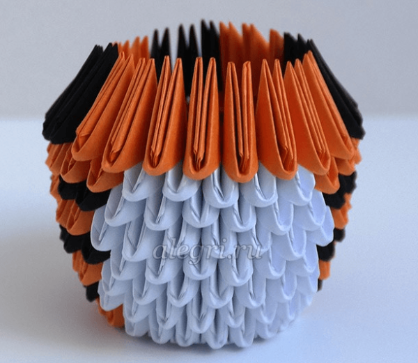 Модульное оригами тигр