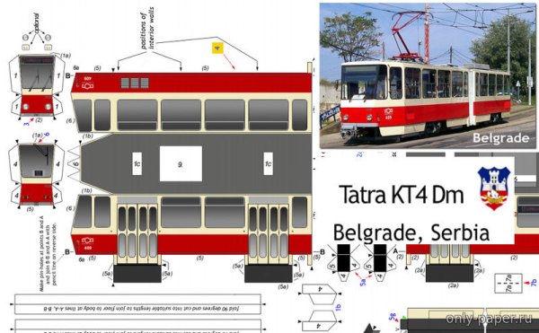 Развёртка трамвая Татра т3