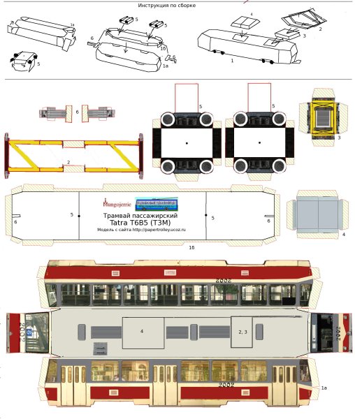 Развёртка трамвая Татра т6б5