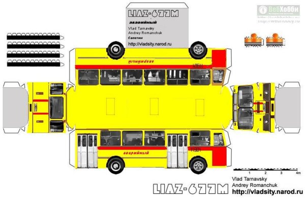 Развертка автобус ЛИАЗ 677
