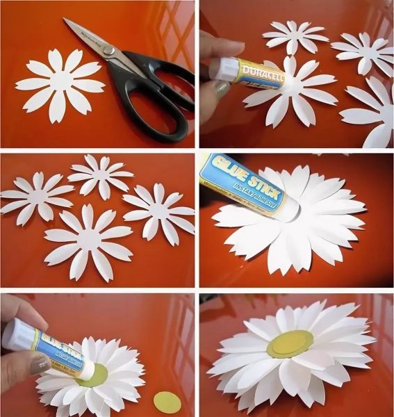 Как сделать цветы из белой бумаги а4 своими руками пошагово