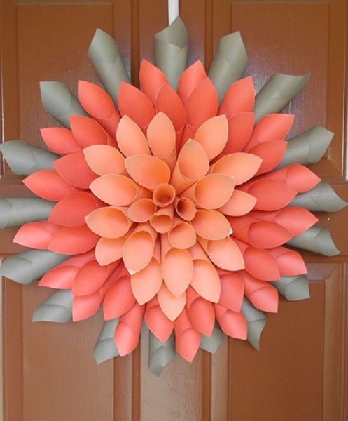 Поделки цветок из конусов цветной бумаги