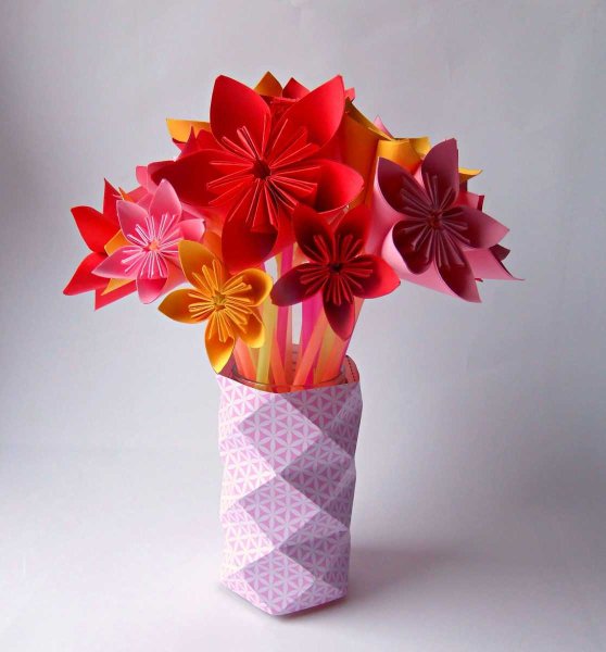 Поделки цветок в вазе из бумаги