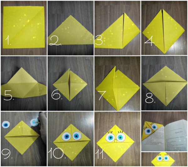 Закладка оригами из бумаги