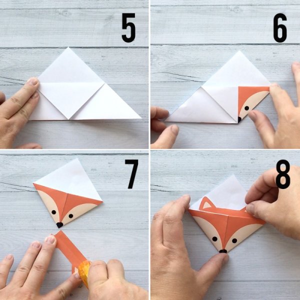 Оригами закладка уголок