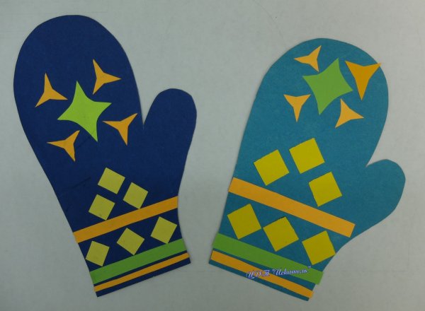 Аппликация украшение рукавички в средней группе