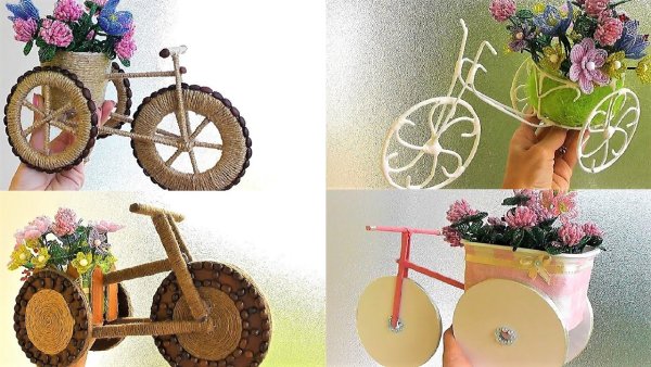 Декоративный велосипед из дисков