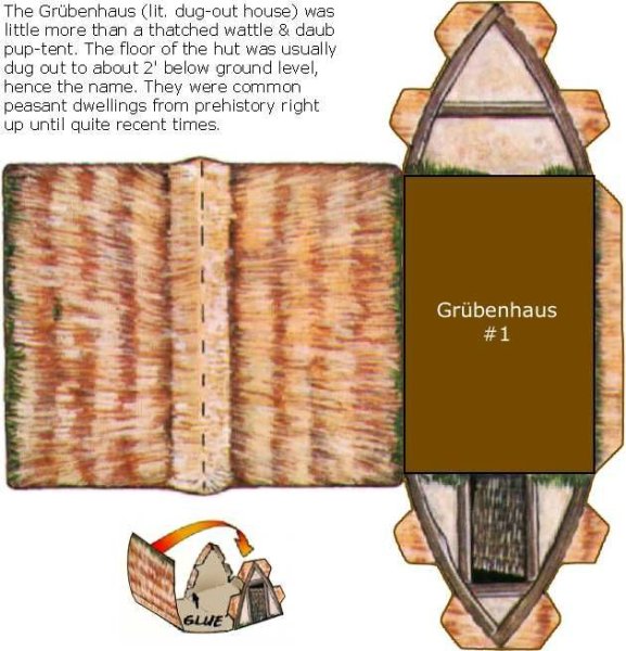 Бумажная модель дома викингов