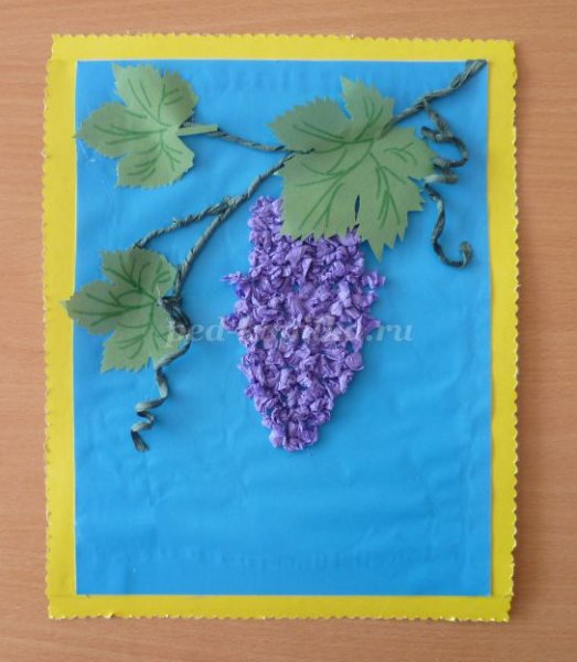 Поделка гроздь винограда из бумаги