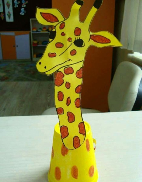 Жираф из бумаги для детей