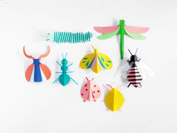 Поделки жуки из цветной бумаги