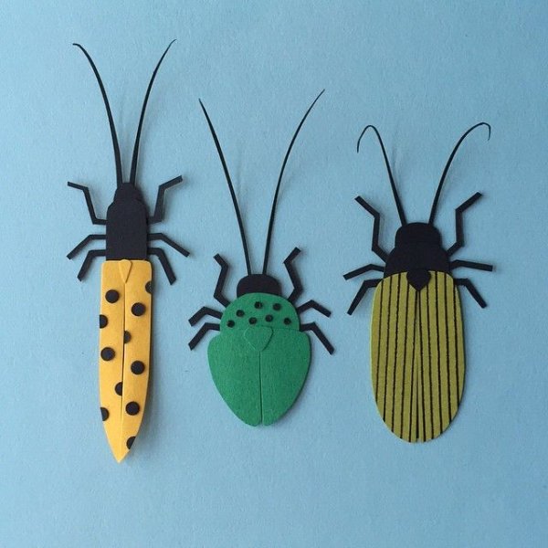 Объемные насекомые из бумаги