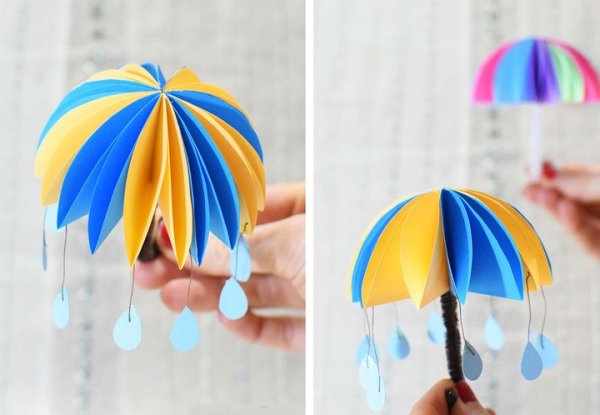 Зонтик из цветной бумаги объёмные