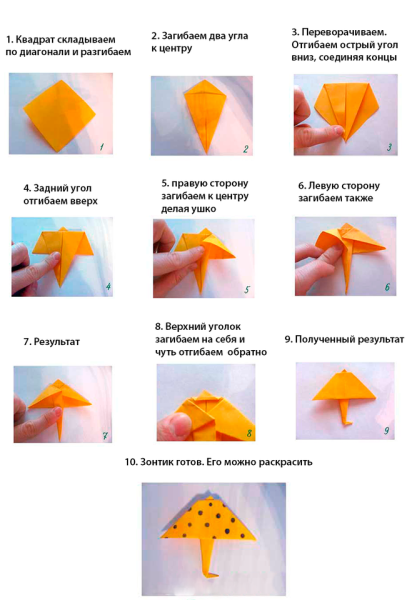 Как сделать зонт из бумаги своими руками