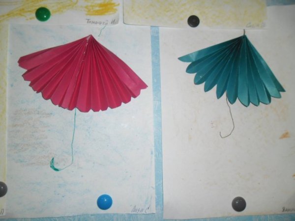 Поделки зонтик из бумаги сложенной гармошкой