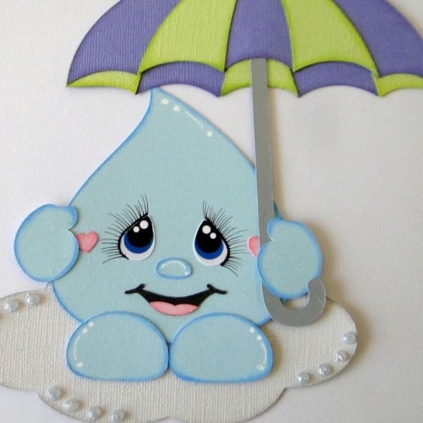 Аппликация зонтик для малышей