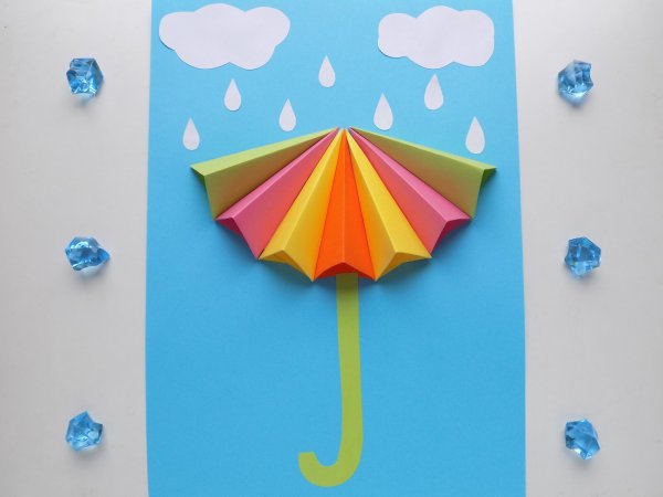 Аппликация зонтик объемный