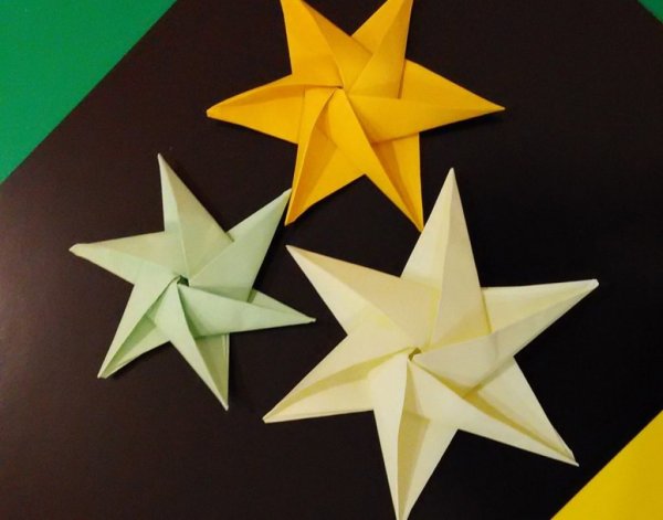 Оригами звезда на елку