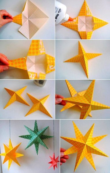 Оригами звезда четырехконечная