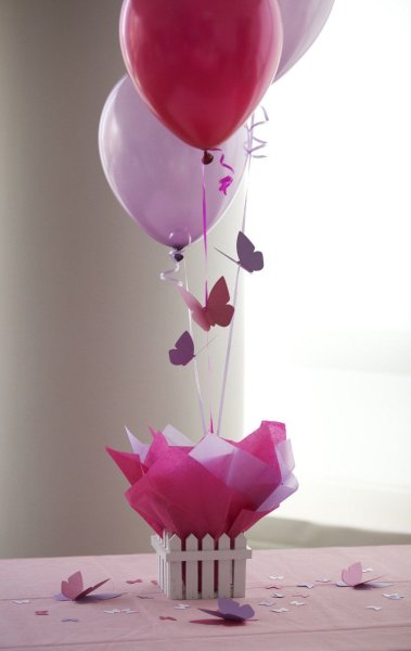 Цветы с воздушными шарами