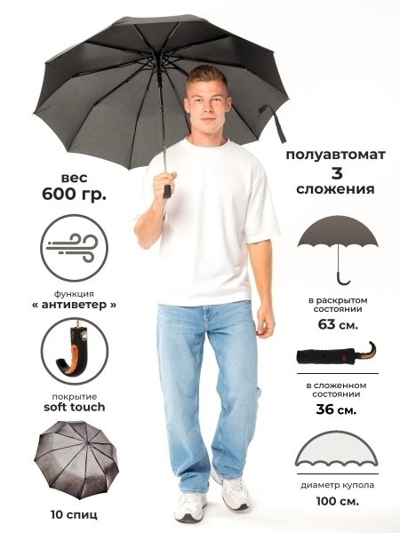 Стильный мужской зонт