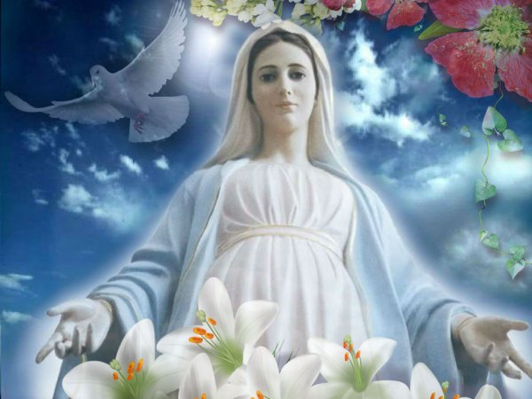Дева Мария в небе