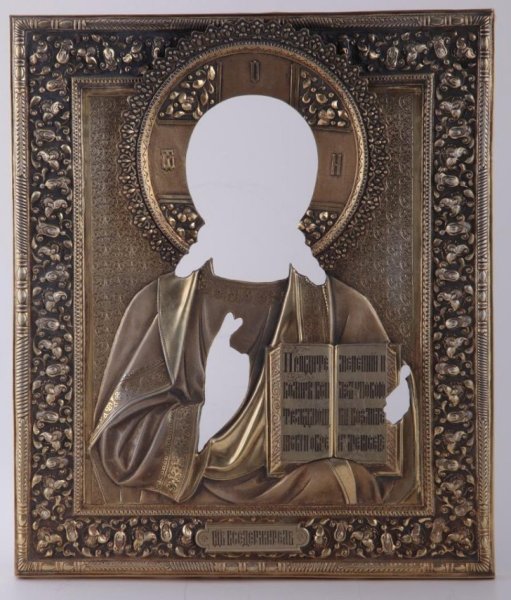 Икона Иисуса Христа 19 века в Ризе