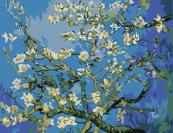 Картина ван гога цветы на синем фоне