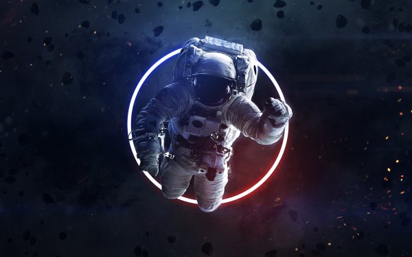 Космонавт на фоне звездного неба