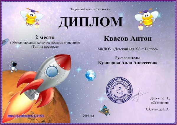 Диплом конкурс космос