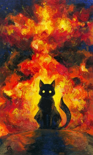 Огненные коты арт