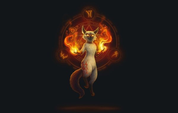 Огненная кошка арт