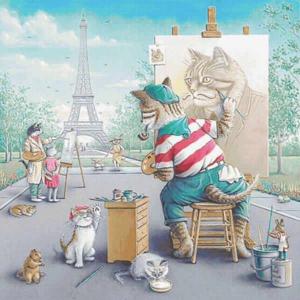Картина котики в Париже