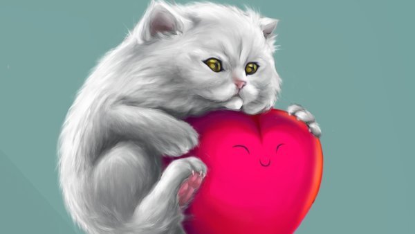 Кошка с сердечком