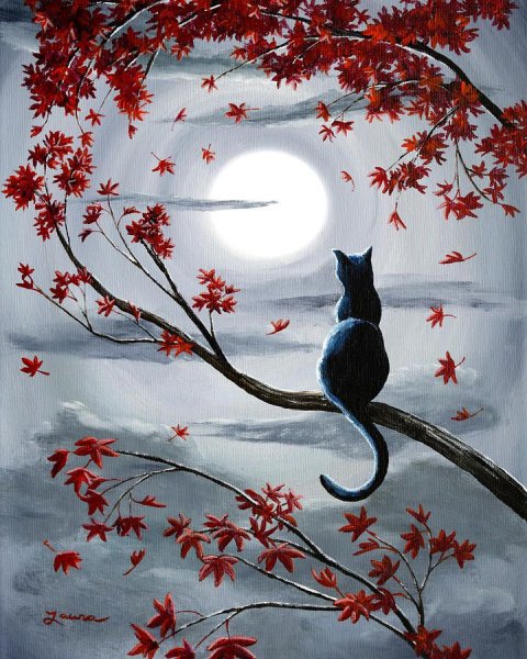 Лунный кот живопись