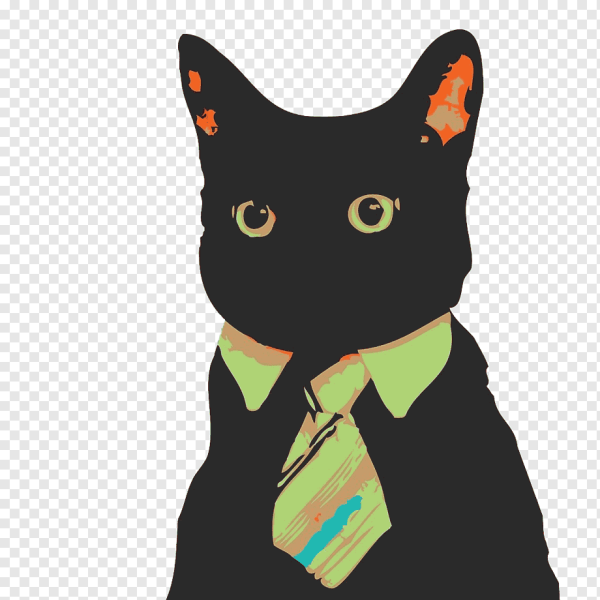 Котик в костюме с галстуком