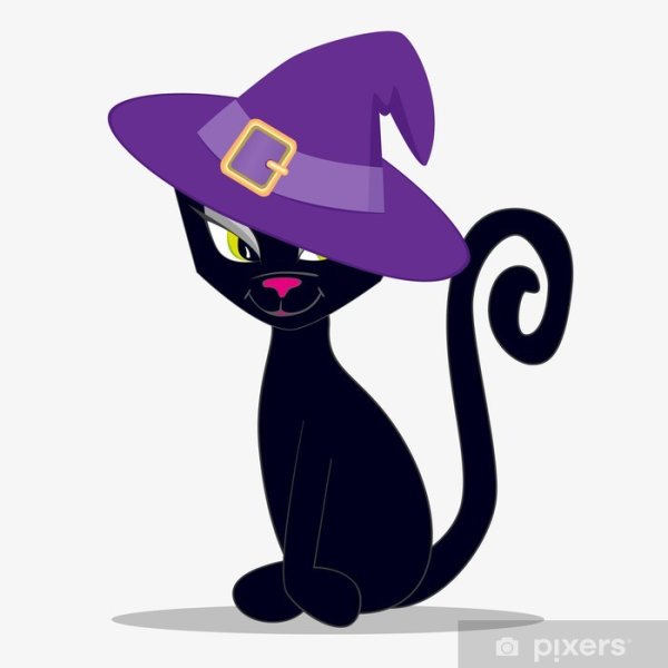 Черная кошка в шляпе
