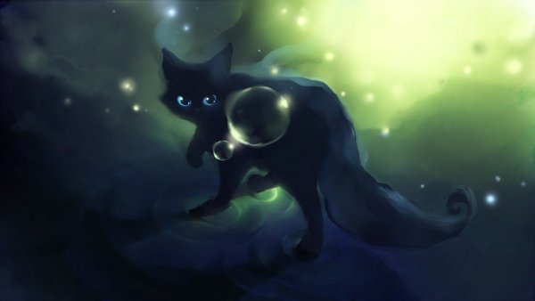 Коты Воители чёрная кошка с голубыми глазами
