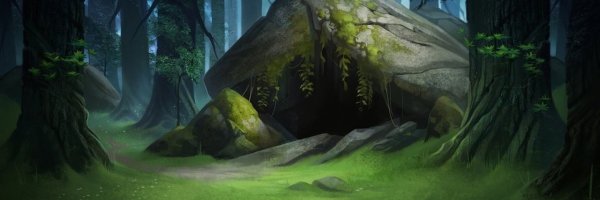 Пещера в лесу фэнтези
