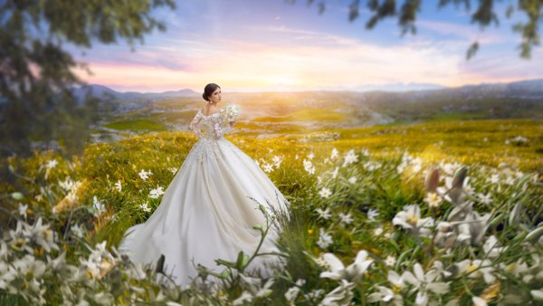 Невесты в свадебных платьях