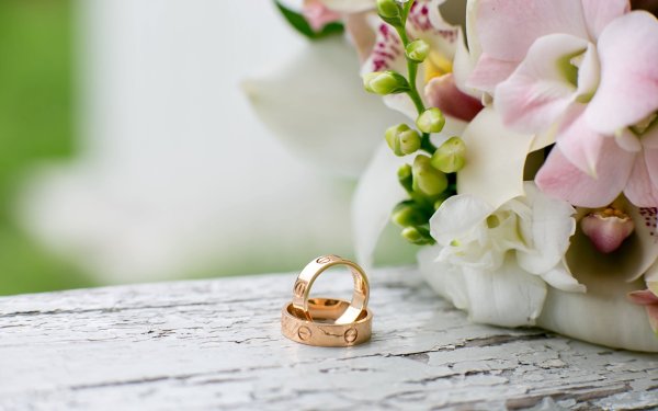 Свадебные кольца в цветах