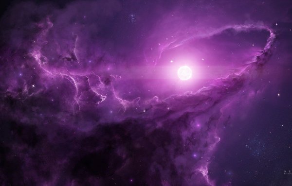 Красивый фиолетовый фон космос
