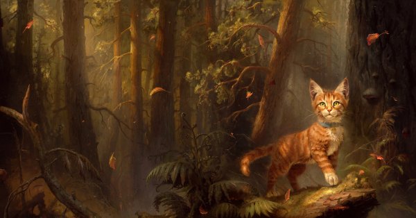 Рыжик в лесу коты Воители