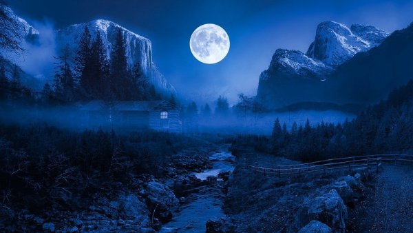Красивый фон ночной луны