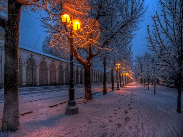 Зимняя вечерняя улица