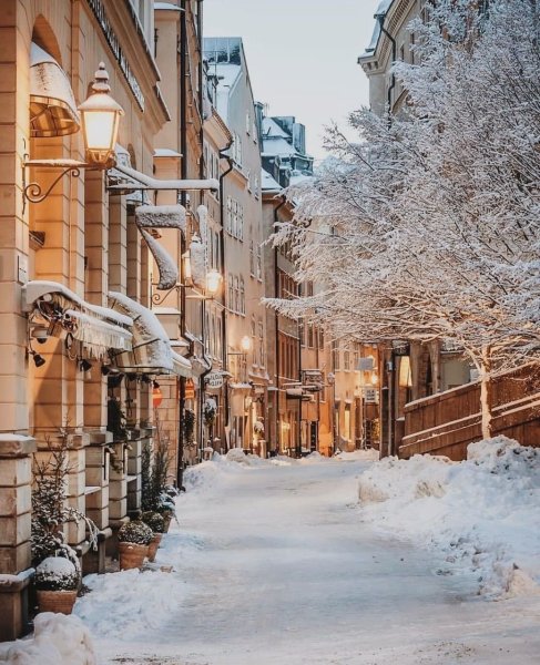 Швеция Стокгольм улицы зима